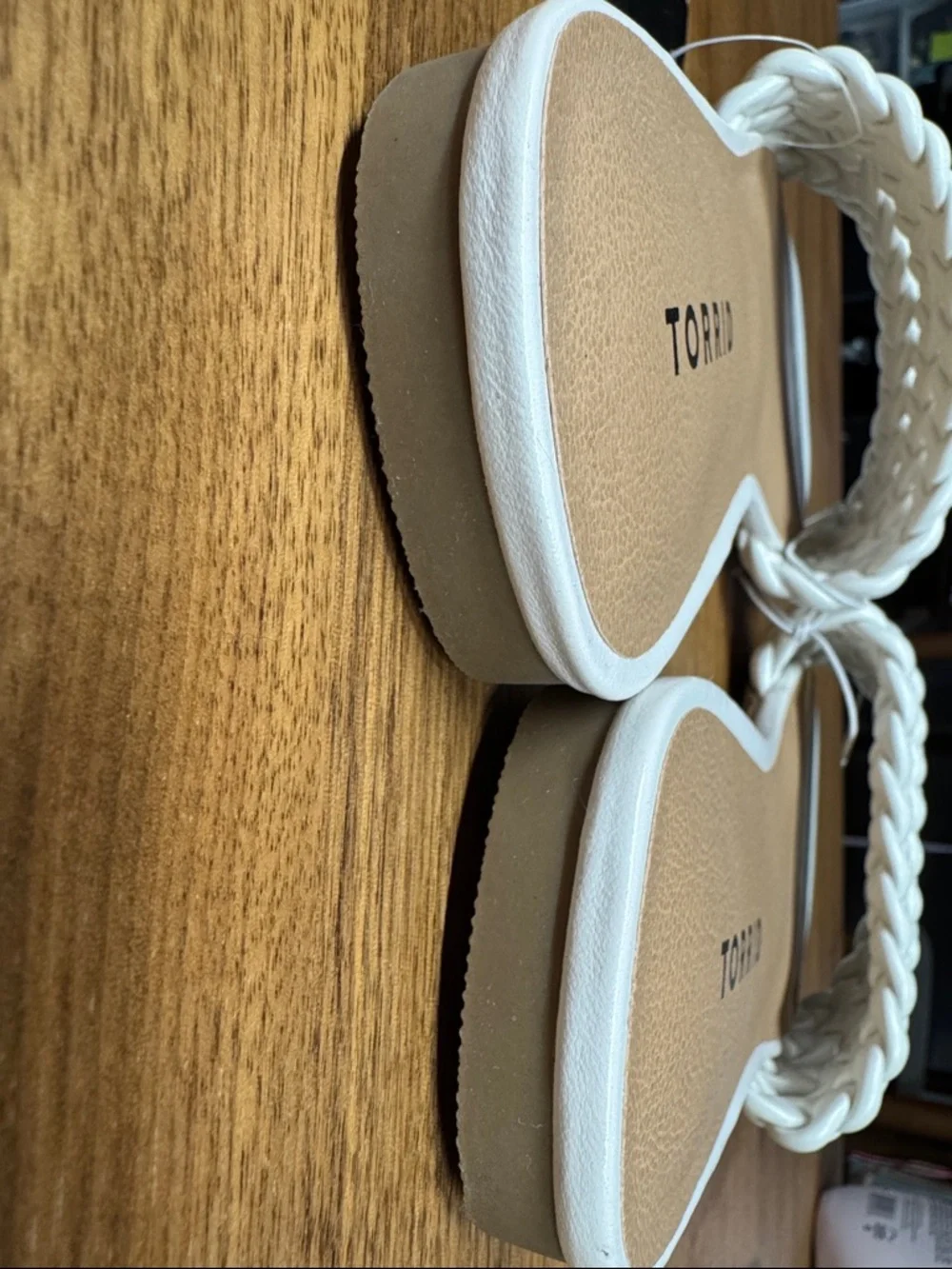 NWT Torrid White Braided Multi-Strap Slide Sandals - Picture 4 of 7